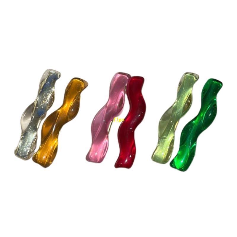 Set 2 Kẹp Tóc Acetic Trong Suốt Dành Cho Nữ