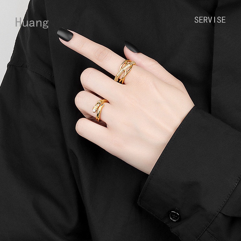 Servise Nhẫn Xoắn Đính Đá Zircon Màu Bạc Kiểu Mới Đơn Giản Thích Hợp Làm Quà Tặng Tiệc Tùng Cho Nữ