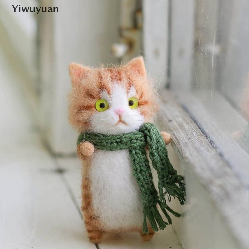 < Yiwuyuan > Đồ Chơi Mèo Nhồi Bông Bằng Vải Nỉ Thủ Công Dễ Thương Không Cần Hoàn Thiện