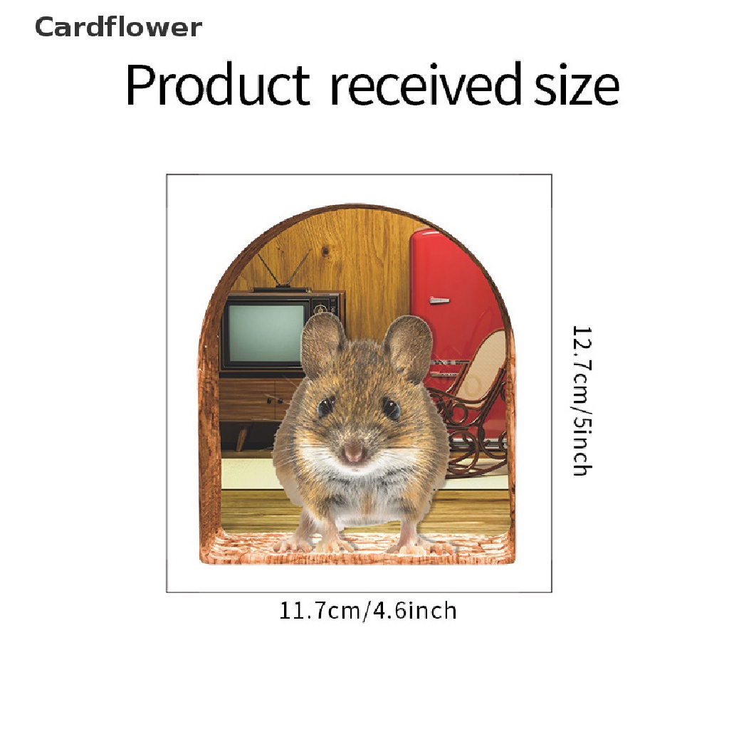 < Cardflower > Miếng Dán Tường Hình Chú Chuột Nhỏ Dễ Thương Sáng Tạo Thực Tế