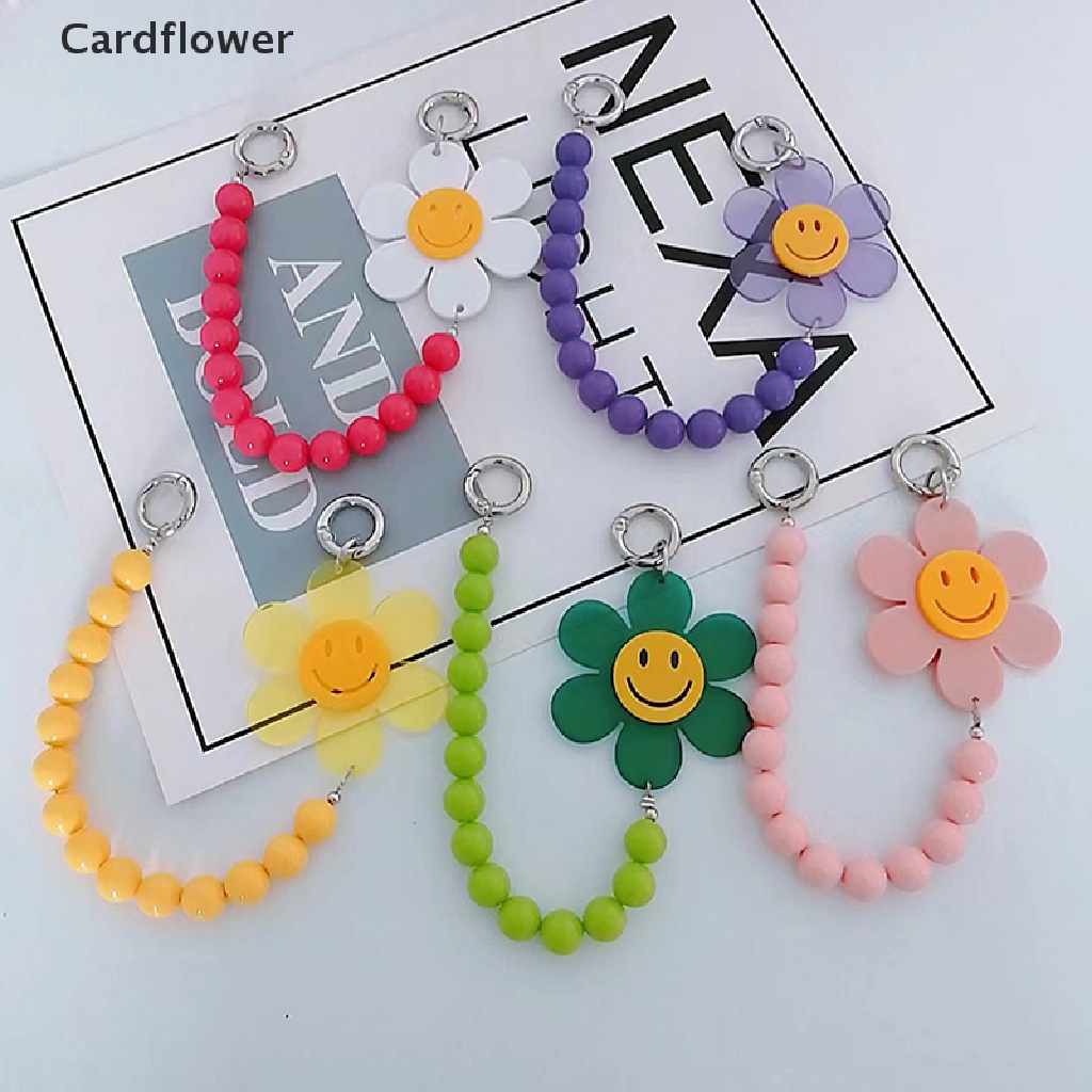 < Cardflower > Phụ Kiện Trang Sức Điện Thoại Hành Lý Hình Hoa Hướng Dương Mặt Cười Acrylic Màu Sắc Đa Dạng