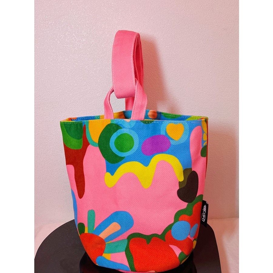 Túi Vải Đựng Hộp Cơm Trưa Sức Chứa Lớn In Họa Tiết Graffiti Phong Cách Nhật Bản Chất Lượng Cao