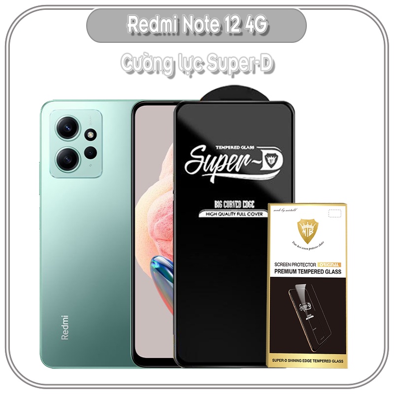 Kính cường lực Redmi Note 12 4G Super D Full viền Đen MIETUBL