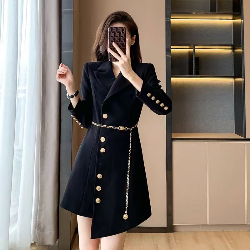 Áo Khoác Blazer Tay Dài Màu Đỏ Phong Cách Pháp Thời Trang Mùa Thu Mới 2023 Cho Nữ