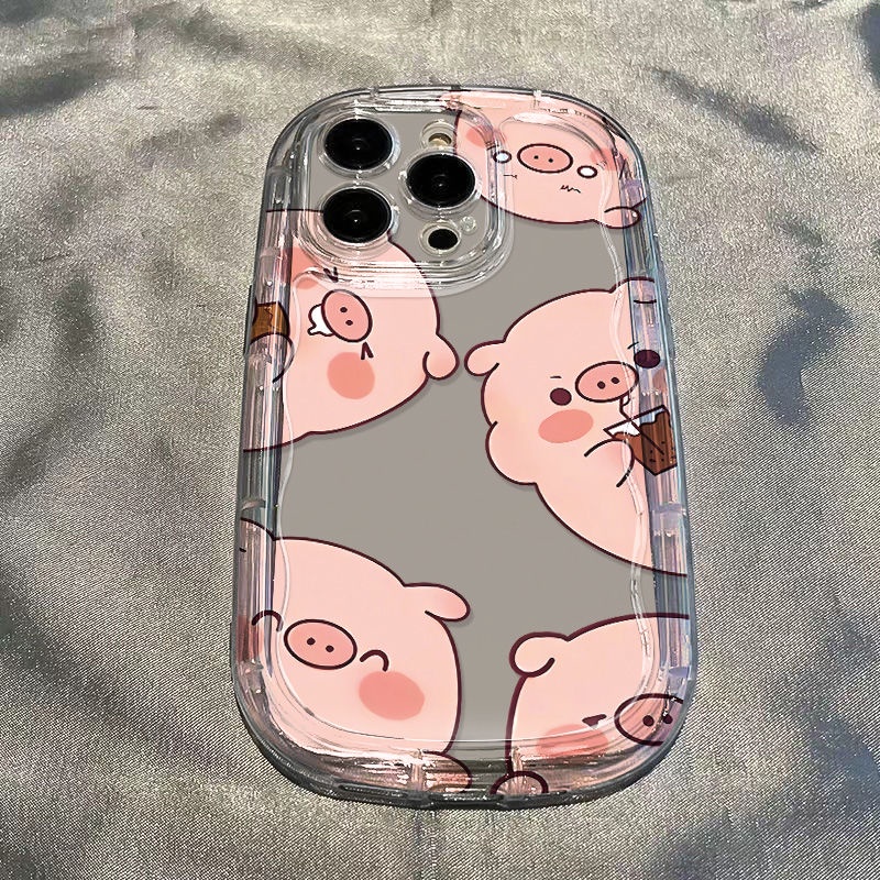 ✅Ốp Điện Thoại Mềm Trong Suốt Chống Sốc Hình Heo Cho Iphone 8p7 11 xr 1312 14Promax Xs SDWW