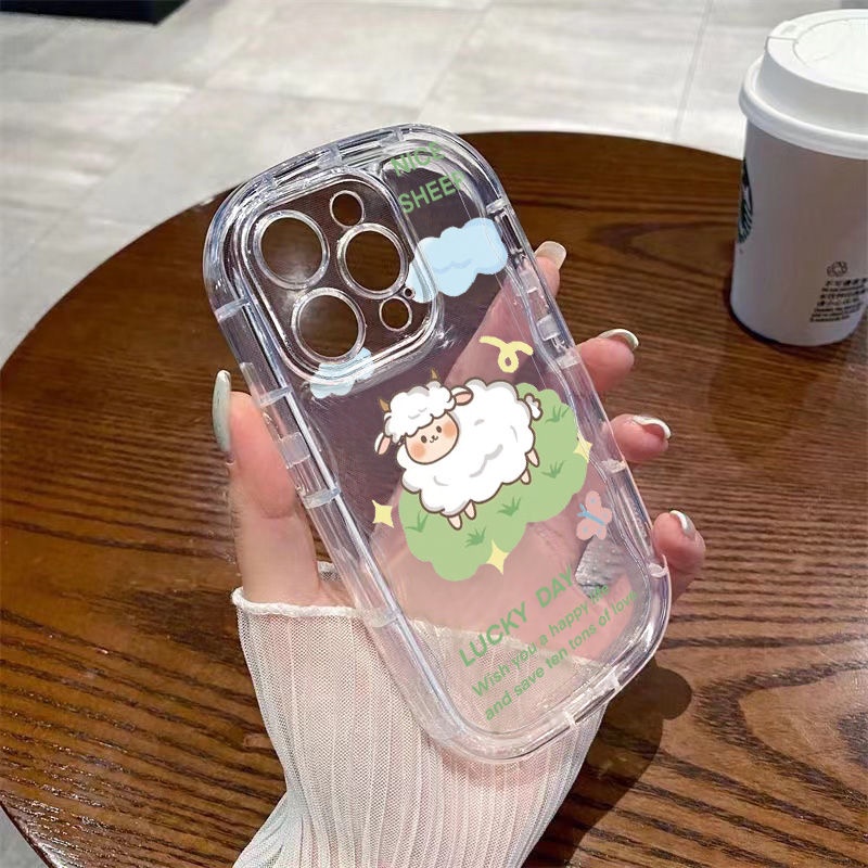 ✅Ốp Điện Thoại Dẻo Trong Suốt Họa Tiết Chú Cừu Nhỏ Dễ Thương Chống Sốc Cho Iphone14128P / Apple 13 7 xs / 11 / xr ZNRA