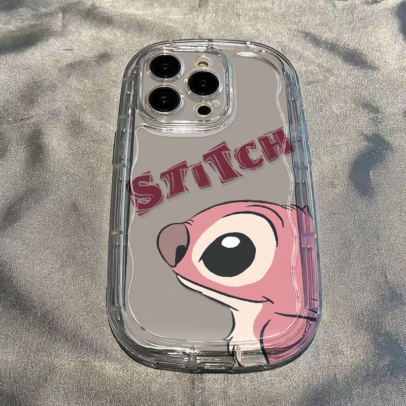 ✅Ốp Điện Thoại Mềm Trong Suốt Chống Sốc Hình Stitch Màu Hồng Cho Apple / xr 12xs 8p7iPhone14promax13 11 / 09EV