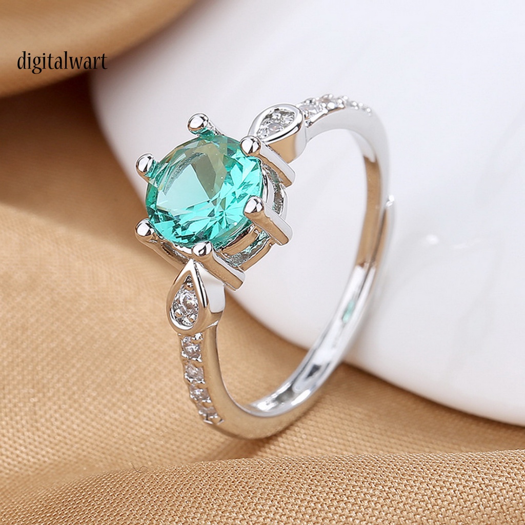 Kỹ Thuật Số| Nhẫn Hở Đính Đá Zircon Hình Giọt Nước Lấp Lánh Có Thể Điều Chỉnh Thời Trang Cho Nữ