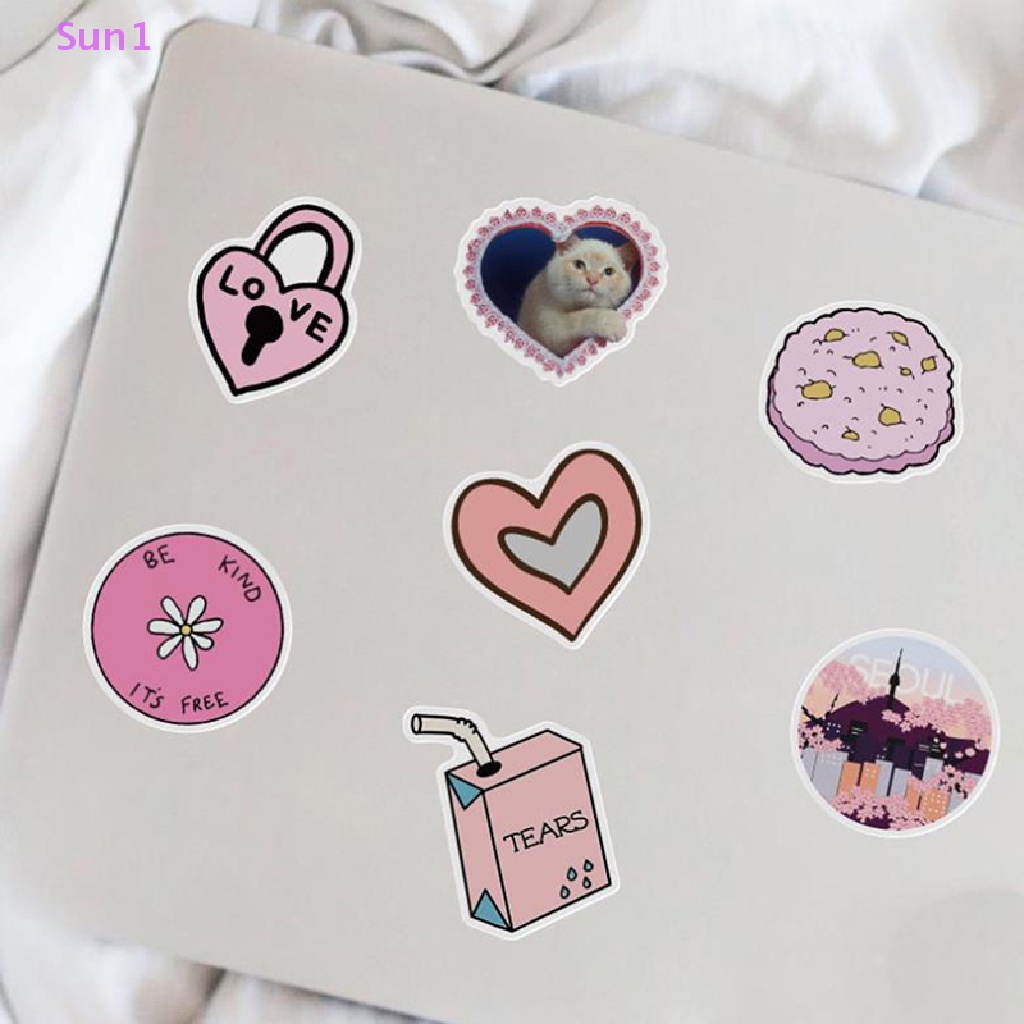 Set 50 Sticker Họa Tiết Hoạt Hình Dán Trang Trí Đàn Guitar Ván Trượt Laptop