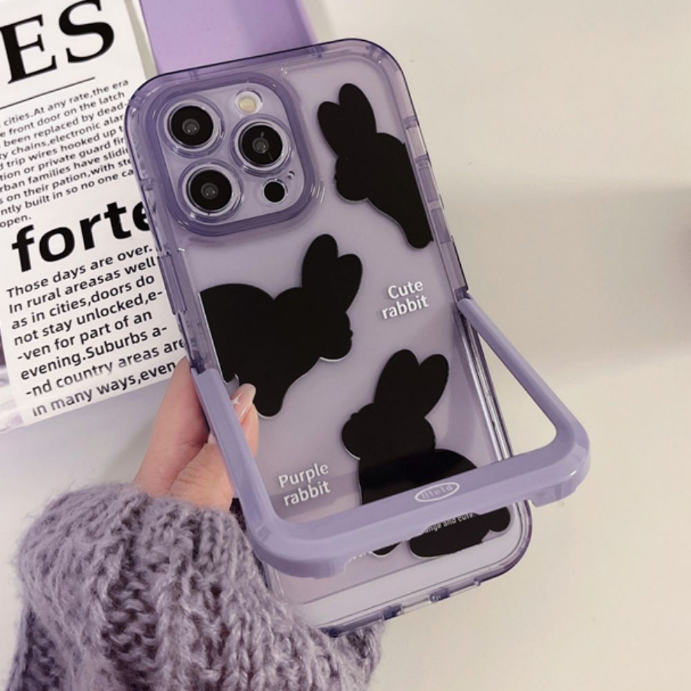 Ốp Điện Thoại TPU Mềm Hình Thỏ Hoạt Hình Dễ Thương Chống Dấu Vân Tay Chống Rơi Cho IPhone 11 12 13 14 Pro Max