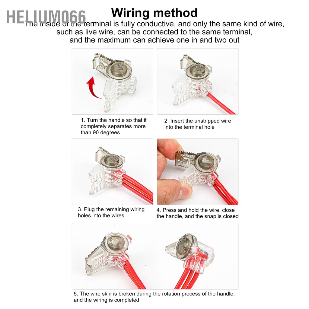 Helium066 4 Dây Chống Nước Đầu Nối Nhanh IP68 1 Trong 2 Ra Suốt Không Đứt CDF R3 400V 32A