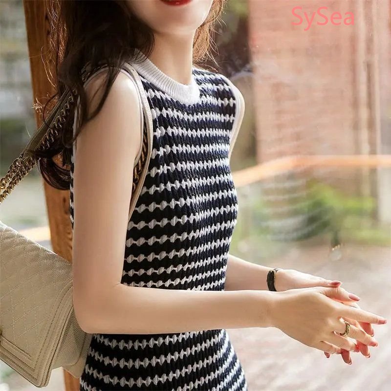 Đầm Dệt Kim Kẻ Sọc Thời Trang Hè Xinh Xắn Cho Nữ