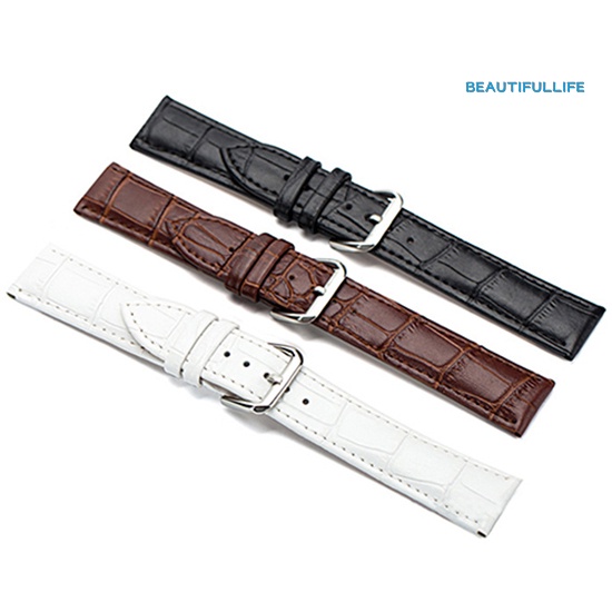 Dây Đeo Đồng Hồ Unisex Giả Da Màu Đen / Nâu