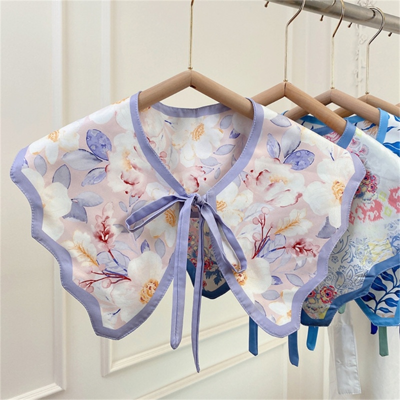 Cổ Áo Rời In Họa Tiết Hoa Có Thể Tháo Rời Thời Trang Cho Nữ