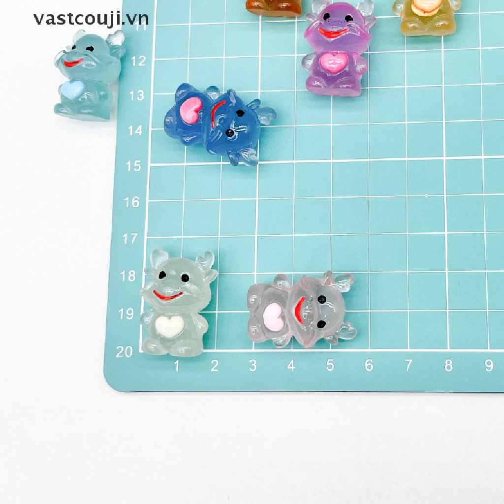 Set 2 Tượng Rồng VASTJI Dạ Quang Mini Bằng Nhựa Resin Trang Trí Xe Hơi