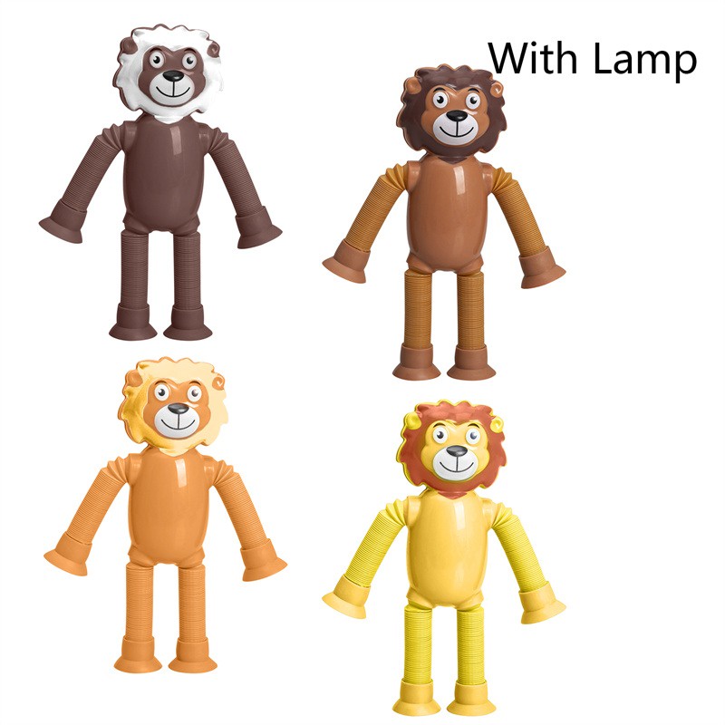 Ống Đồ Chơi Nắn Bóp Đàn Hồi Giảm Stress Hình Hươu Cao Cổ Có Đèn LED