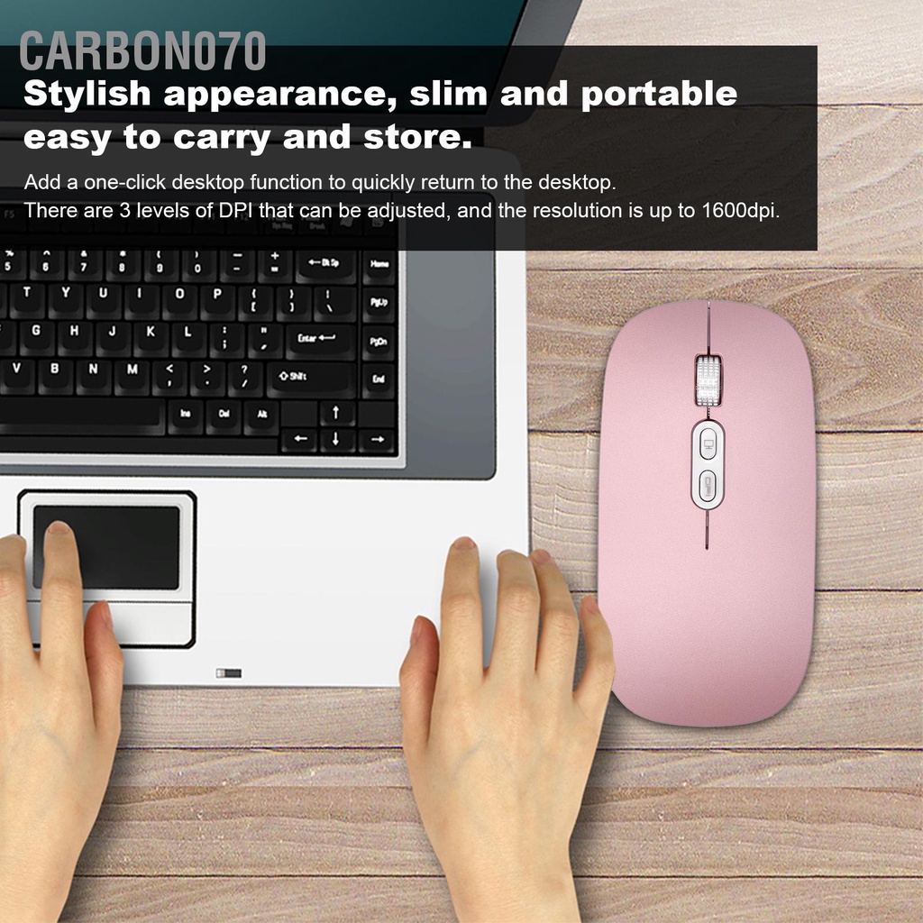 Carbon070 Chuột Quang Không Dây 2.4Ghz Bluetooth 5.0 Sạc Chế Độ Kép Cho Game Văn Phòng