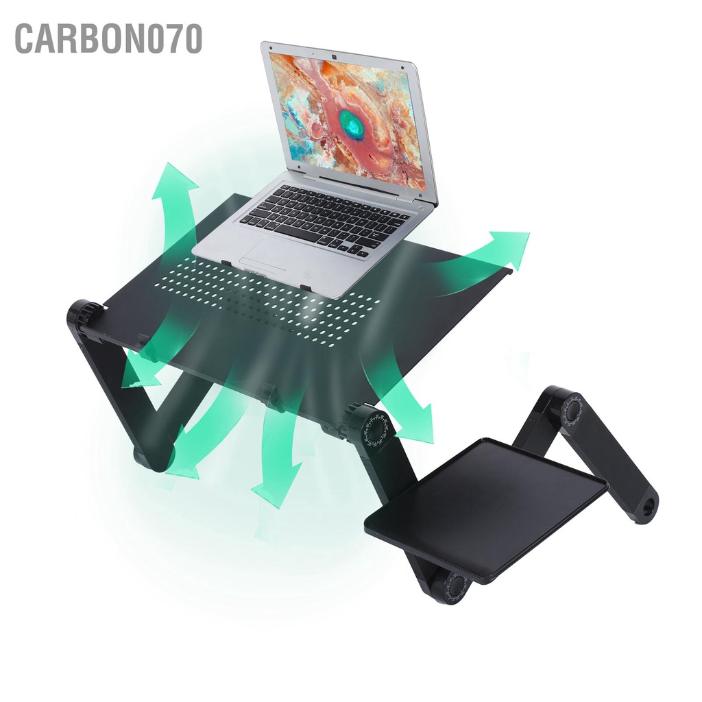 Carbon070 Bàn máy tính xách tay có bảng chuột Di động hợp kim nhôm Giá đỡ gấp thể điều chỉnh