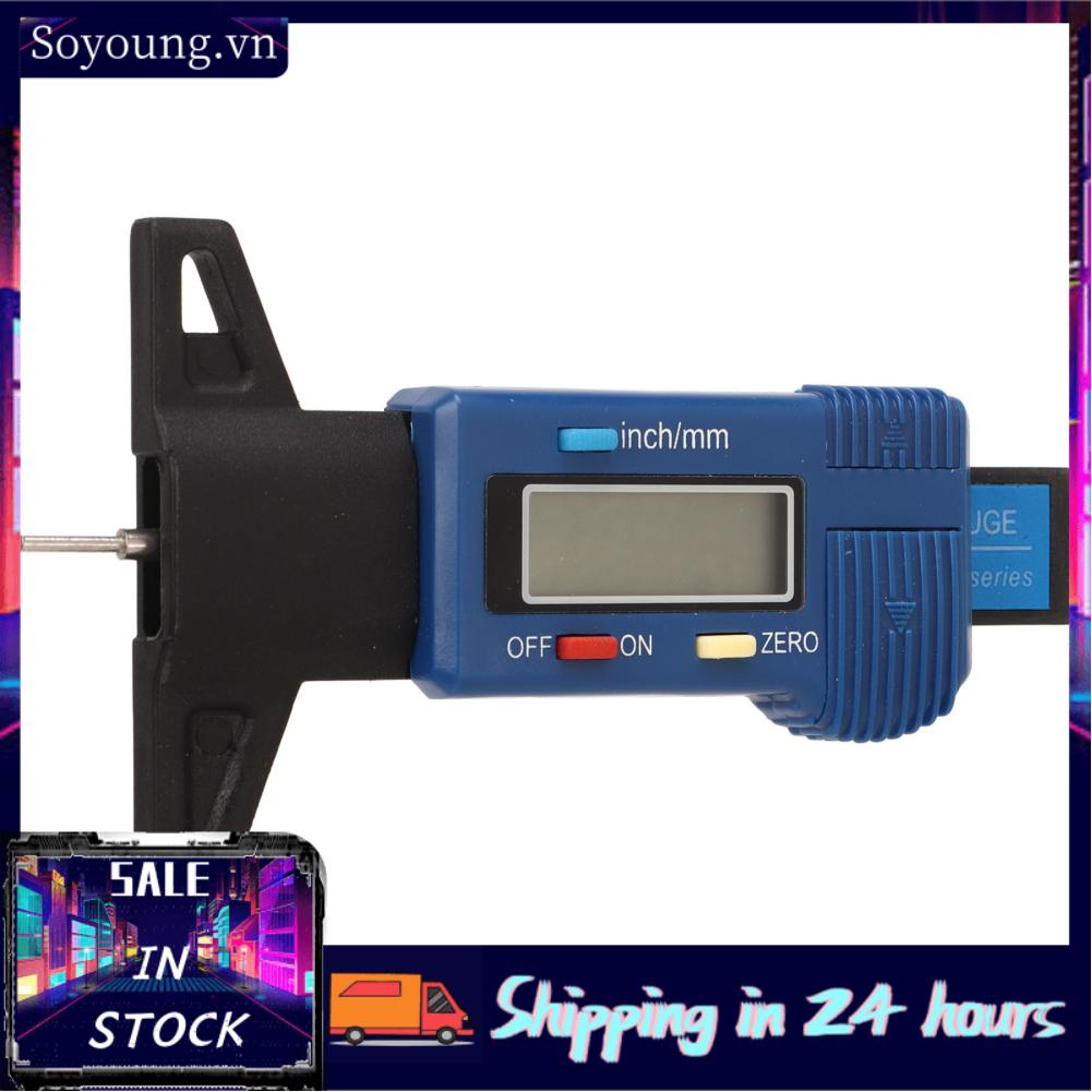 Soyoung Car Tyre Tread Depth Gauge  0-25.4mm Portable Solid Structure 1.55V Universal Fitment Digital Tire Tool for Truck