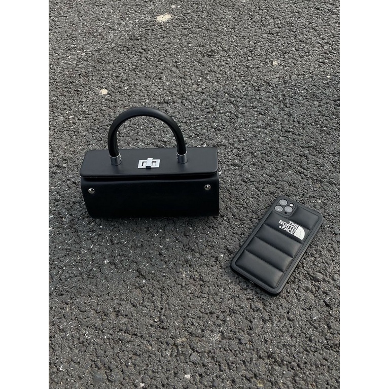 Túi Xách Hình Trụ Màu Đen Phong Cách Retro Cho Nữ