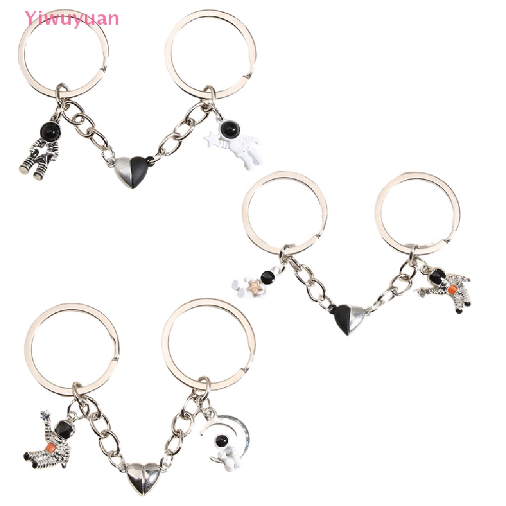 < Yiwuyuan > Móc Chìa Khóa Nam Châm Hình Phi Hành Gia Trái Tim Bằng Kim Loại Trang Trí Túi Xách Mới