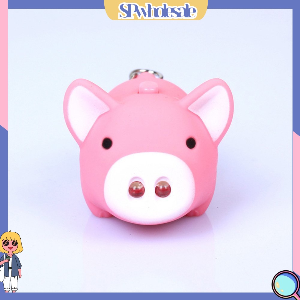 <SPwholesale> Móc Khóa Heo Con Có Đèn LED Dễ Thương