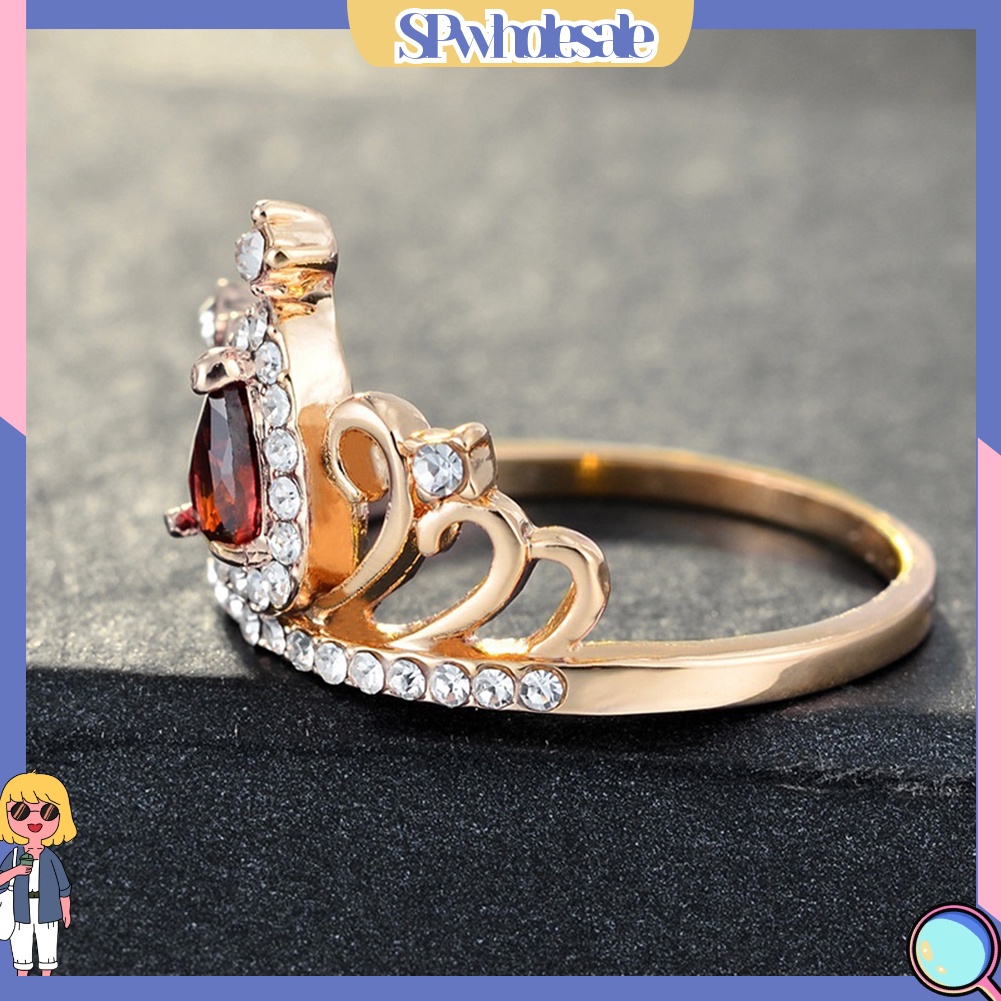 <SPwholesale> Nhẫn Hình Giọt Nước Đính Đá Hình Giọt Nước Sang Trọng Cho Nữ