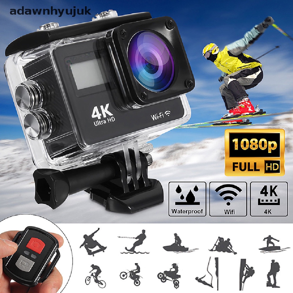 Camera Hành Trình Hai Màn Hình adawnhyujuk 4K 1080P HD 2 '' Chống Thấm Nước Kết Nối WiFi