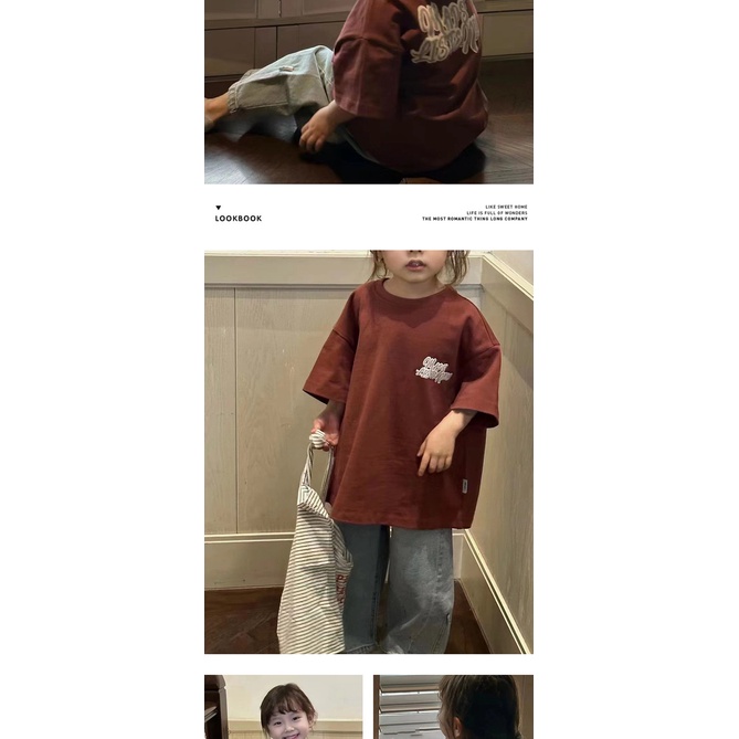 Áo Thun Tay Ngắn Dáng Rộng Phong Cách Hàn Quốc Thời Trang Xuân Hè 2023 Dành Cho Bé Gái