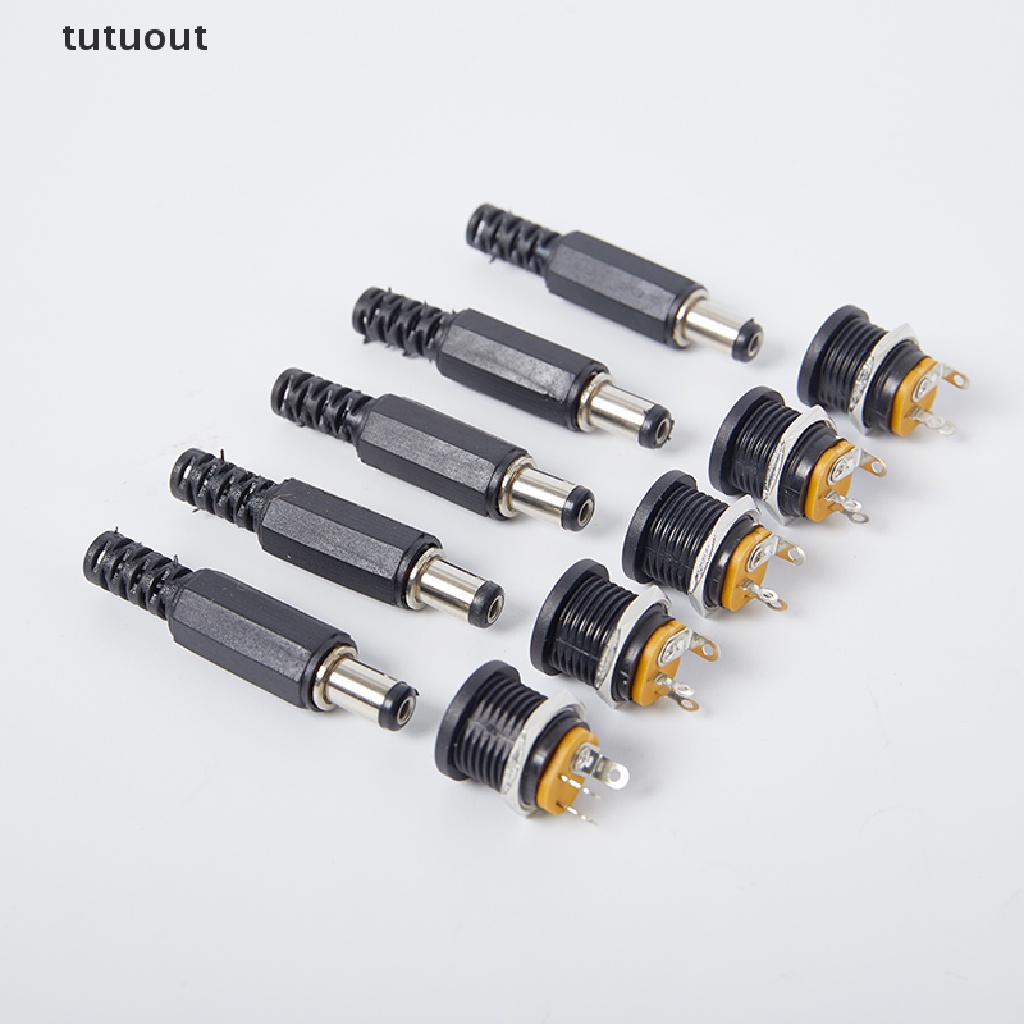 Set 5 Phích Cắm Đực + 5 Ổ Cắm Cái DC022 5.5 * 2.1mm DC 12V Chuyên Dụng