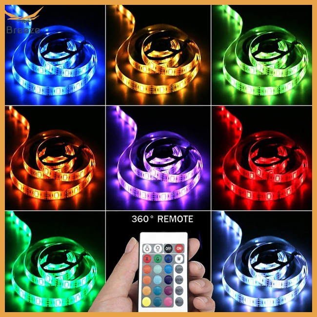 Dây Đèn Led Usb 5050 Rgb Nhiều Màu Chống Nước Kèm Điều Khiển Từ Xa