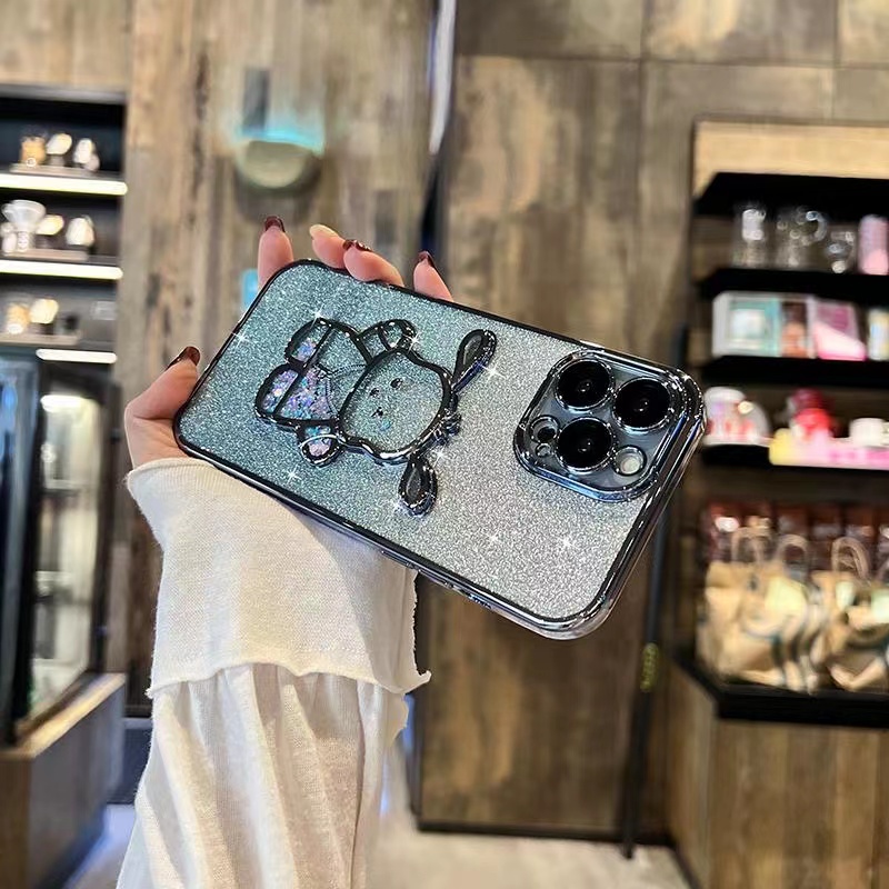 Ốp Điện Thoại Dẻo Mạ Kim Tuyến In Hình Chó Pacha Sang Trọng Bảo Vệ camera Chống Sốc Cho iPhone 11 12 Pro max 13 14 Pro max