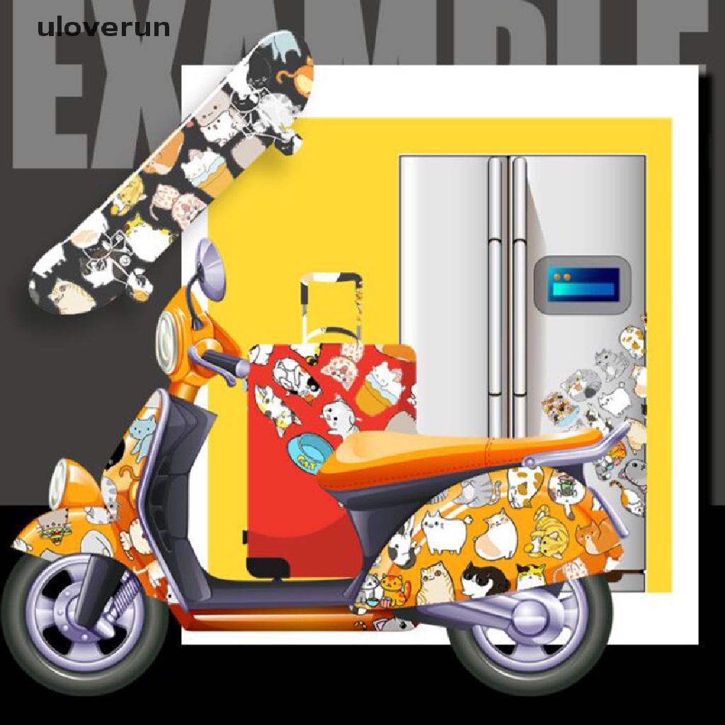 Túi 50 Miếng Dán Chống Thấm Nước Hình Mèo Dễ Thương Trang Trí Sổ Tay