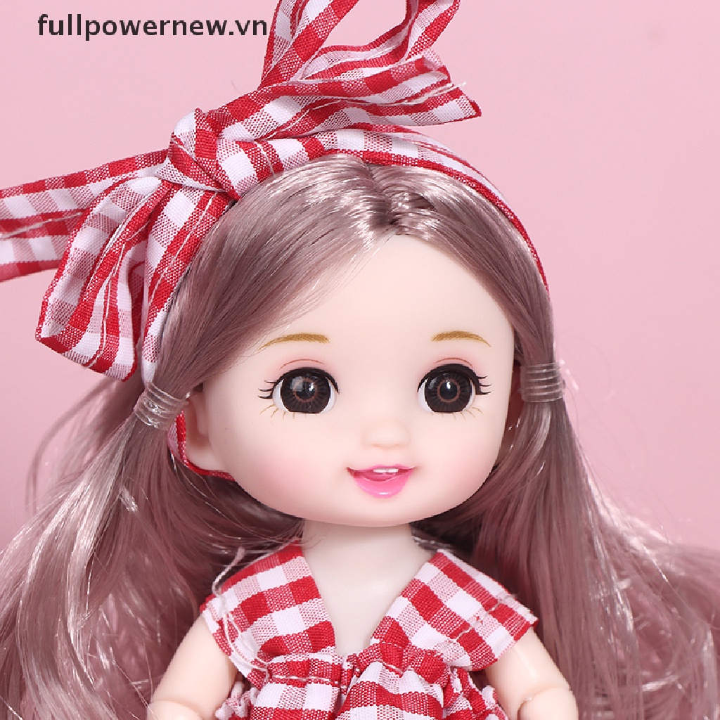Búp Bê Bé Gái fullpowernew Mini 17Cm Có Khớp Chuyển Động 13 Mắt To 3D DIY