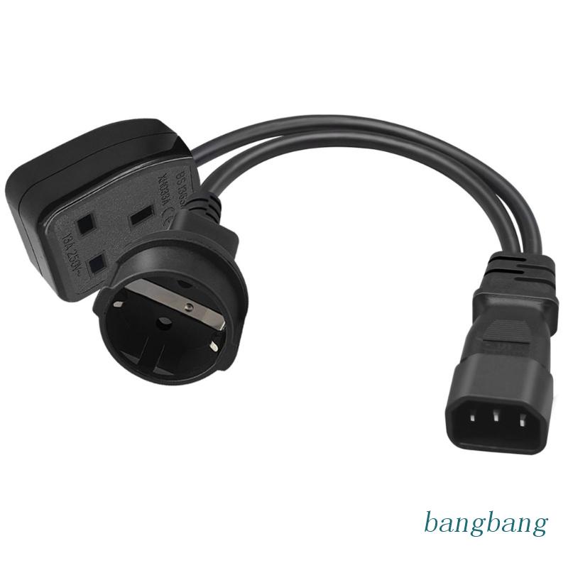 Dây Cáp Nối Nguồn IEC C14 3Pin IEC320-C14 Sang EU4.8mm + UK