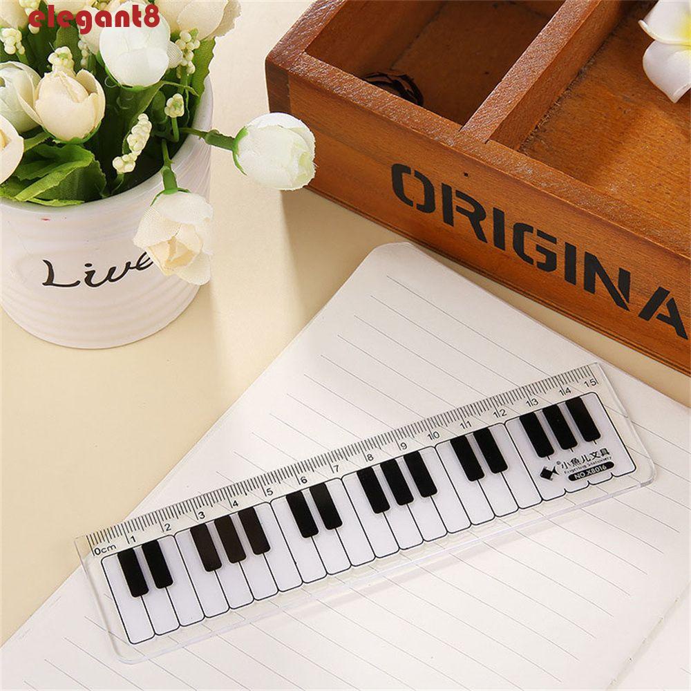 Thước Thẳng Bằng Nhựa Họa Tiết Nốt Nhạc Trắng Đen Di Động Tiện Dụng Cho Học Sinh / Văn Phòng