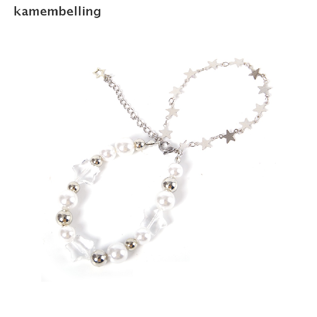 Vòng Tay Chuỗi Hạt Ngọc Trai Mặt Ngôi Sao Thời Trang Cho Cặp Đôi