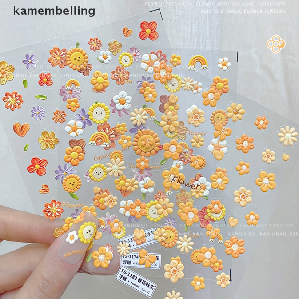 Miếng Dán Trang Trí Móng Tay Màu Đen Họa Tiết Hoa Xinh Xắn