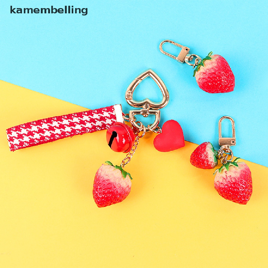 Kamembelling Móc Khóa Hình Trái Dâu Tây Dễ Thương Cho Nữ