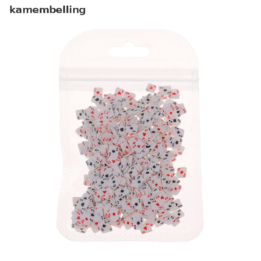 Túi 10g Hạt Đất Sét Polymer Thiết Kế Hình Lá Bài Poker 3D Trang Trí Móng Tay Nghệ Thuật