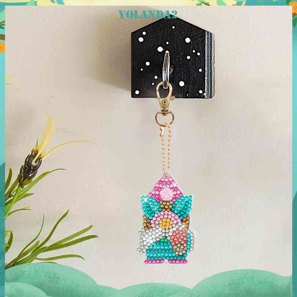 Set 6 Móc Khóa Đính Đá Thủ Công DIY Đa Ứng Dụng Cho Nữ