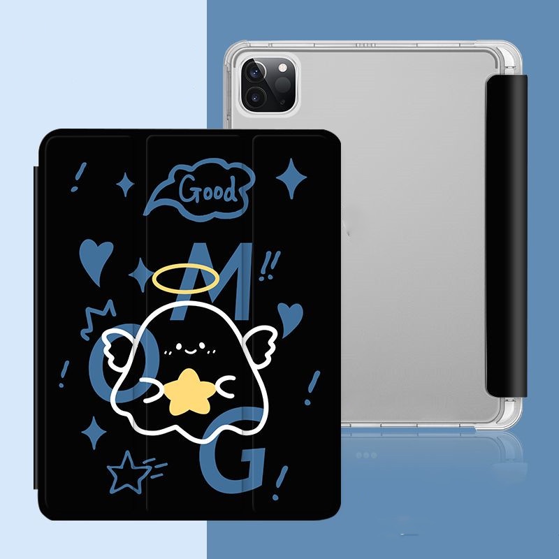 Ốp Máy Tính Bảng Mềm In Hình Ma Dễ Thương Có Ngăn Đựng Bút Cho iPad Gen10 7 / 8 / 9 10.2 "Air4 / Air5 Pro11" Pro12.9 "2022 mini6