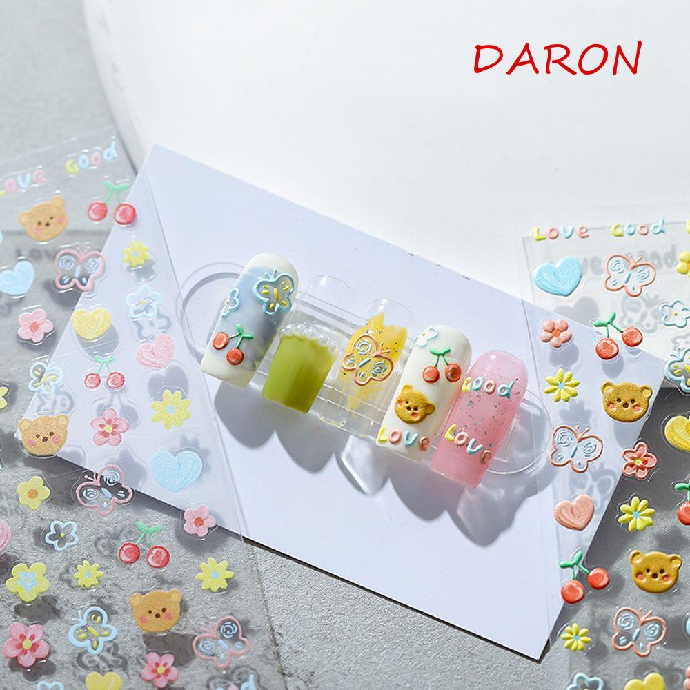 Miếng Dán Móng Tay Tự Dính Họa Tiết Hoạt Hình Chú Chó DARON 3D Dễ Thương