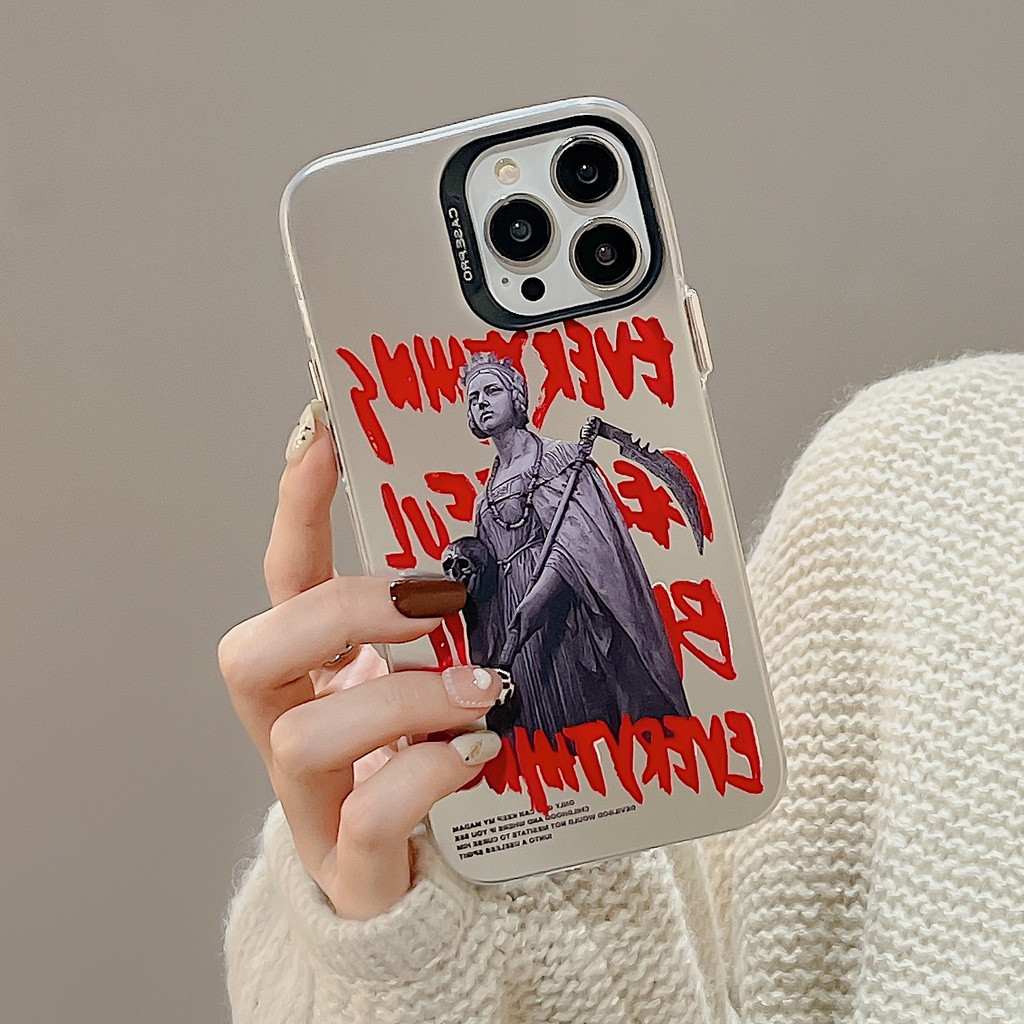 Ốp Điện Thoại TPU Mềm Trong Suốt Mạ Điện Họa Tiết Tượng Cổ Điển Cho iphone 13 14 12 11 pro max