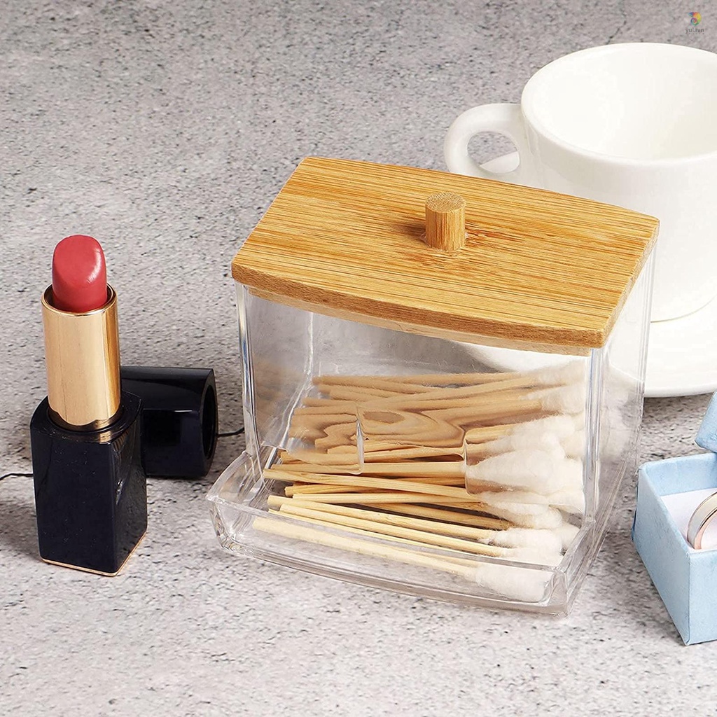 1 Hộp Đựng Tăm Bông Bằng Acrylic Chất Lượng Cao Cho Nhà Tắm