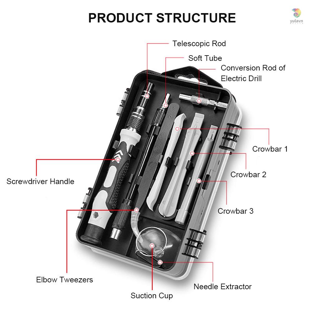 Bộ Dụng Cụ Sửa Chữa Đồng Hồ Máy Tính 115 Trong 1 98 Bits Đa Năng
