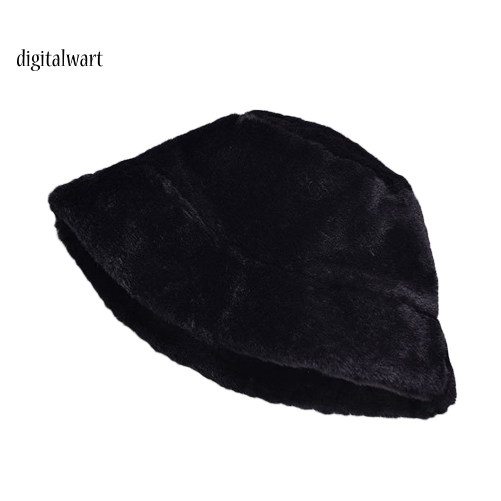 Kỹ Thuật Số| Mũ Bucket Nhung Lông Màu Sắc Thời Trang Mùa Đông Cho Nữ