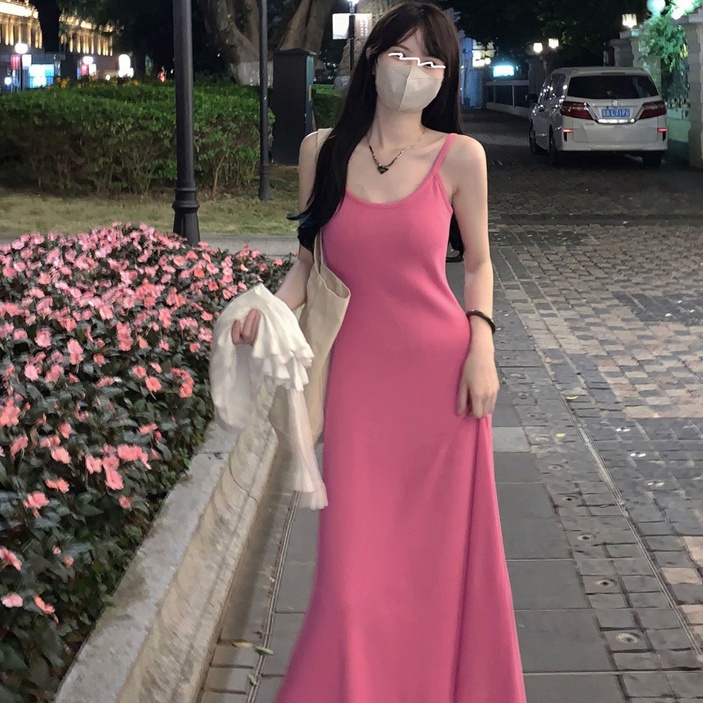 Cozok Đầm Dài Trung Bình Sát Nách Chiết Eo Thiết Kế Dễ Thương