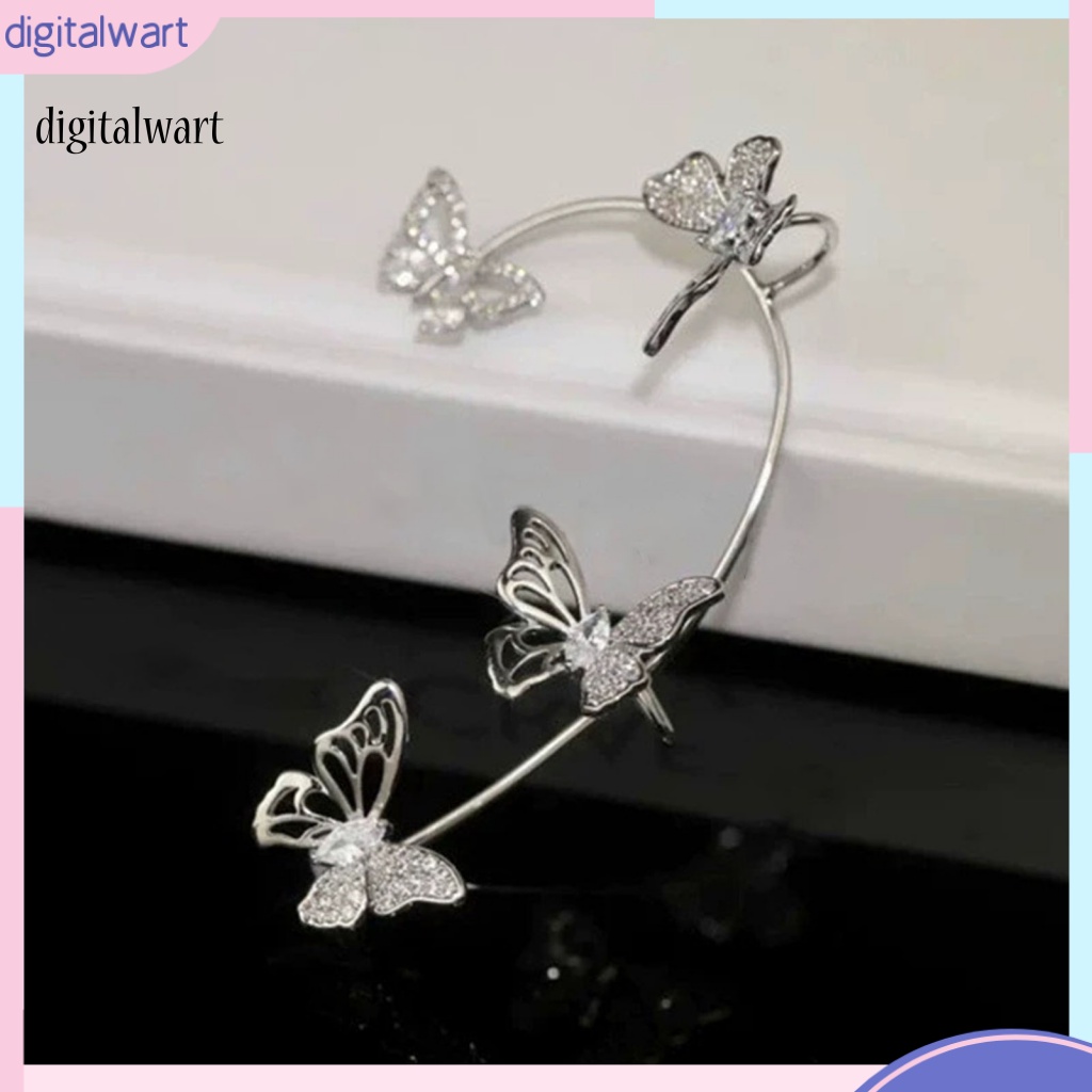 Kỹ Thuật Số| 1 Khuyên Kẹp Vành Tai Hình Bướm Rỗng Không Xỏ Lỗ Phong Cách Hàn Quốc Tinh Tế Dành Cho Tiệc Cưới