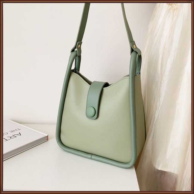 Túi Đeo Chéo Vai Bằng Da Sức Chứa Lớn Màu Trơn Dành Cho Nữ